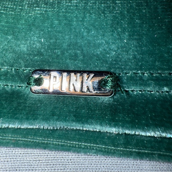 PINK Victoria's Secret Green Velour Velvet Crop Camisole Top with Bralet Size L - Picture 8 of 12